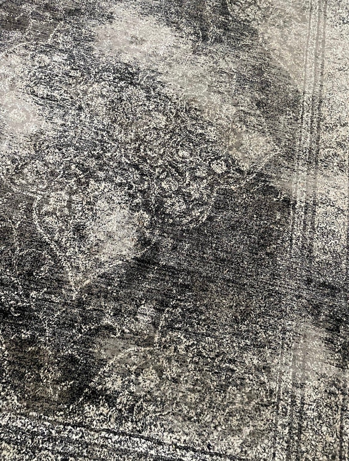 Groot vloerkleed 240x180 wol/katoen - Grijs/Zwart, Gebruikt, 150 tot 200 cm, 200 cm of meer, Ophalen of Verzenden