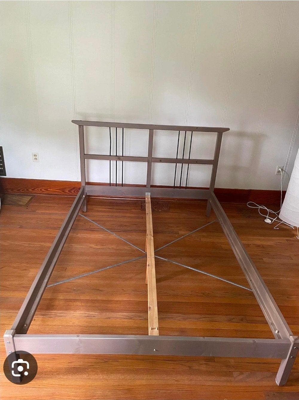 IKEA RYKENE Tweepersoonsbed - Hout, 140x200 cm, Ophalen, Gebruikt, Tweepersoons, 140 cm