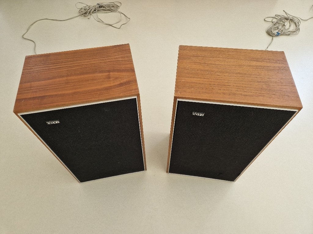 Vintage Philips SA5423 speakerset, Audio, Tv en Foto, Luidsprekers, Overige merken, Stereo speakers, Gebruikt, Inclusief kabels