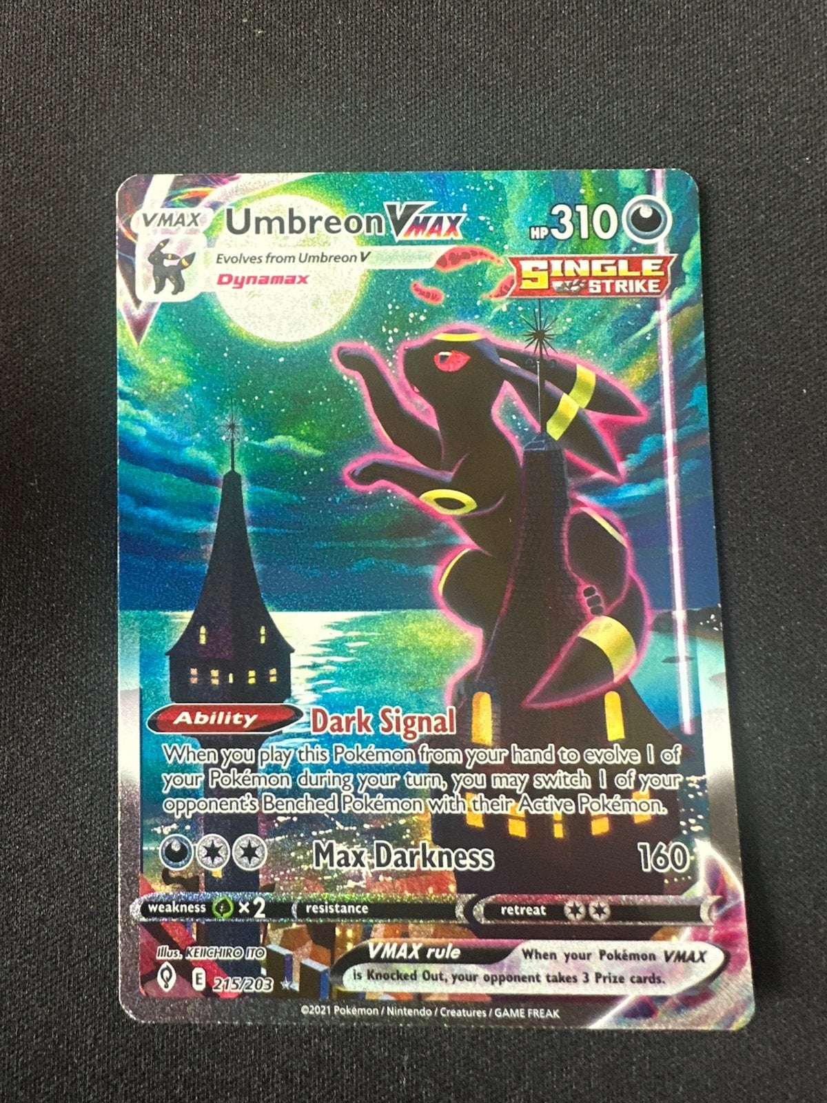 Umbreon vmax 215 Evolving skies alternate art, Ophalen of Verzenden, Zo goed als nieuw
