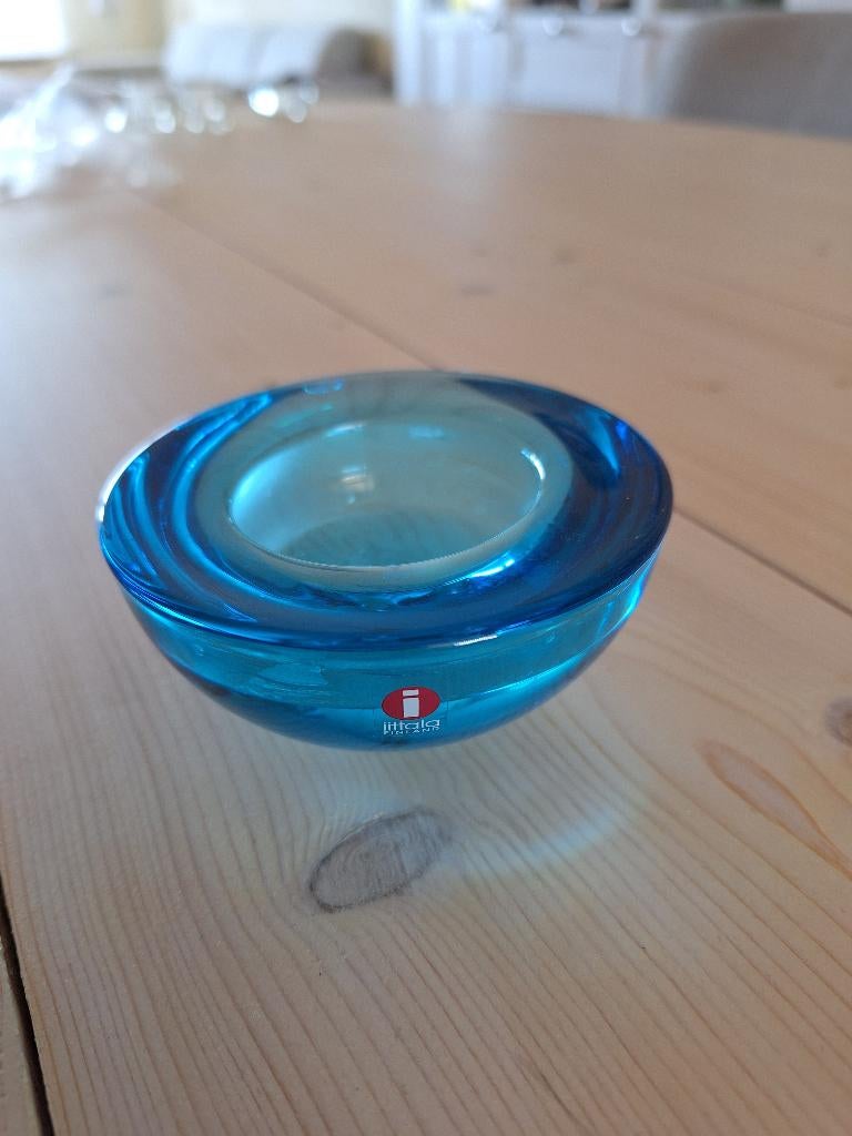 Iittala waxinelichthouder, Overige materialen, Gebruikt, Blauw, Ophalen of Verzenden
