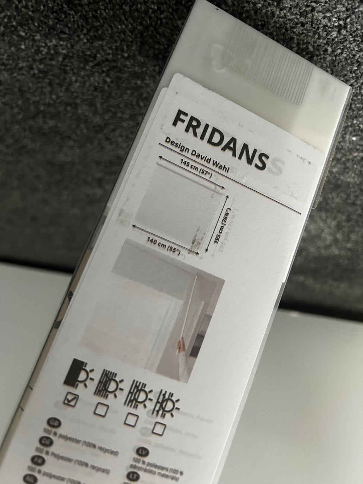 Ikea verduisterend rolgordijn wit, Ophalen, 198 cm, Verduisterend, Wit