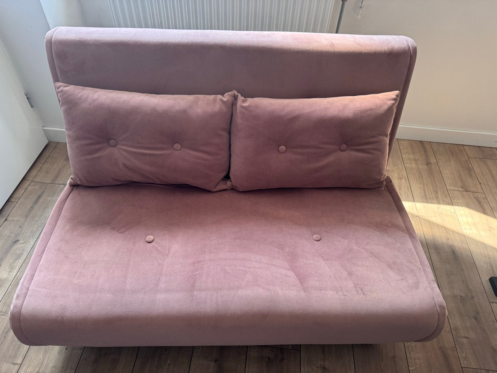 Roze slaapbank van Made, Huis en Inrichting, Ophalen, Gebruikt, 190 cm of minder, Twijfelaar