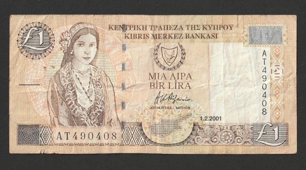 B 12 - Bankbiljetten van Cyprus € 5,00, Postzegels en Munten, Bankbiljetten | Europa | Niet-Eurobiljetten, Ophalen of Verzenden