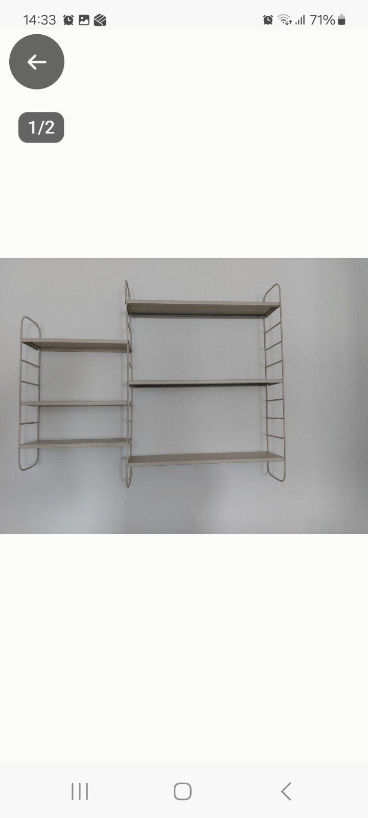 Vintage metal wandrek - String-achtig design, Ophalen, Met plank(en), Gebruikt, 100 tot 150 cm