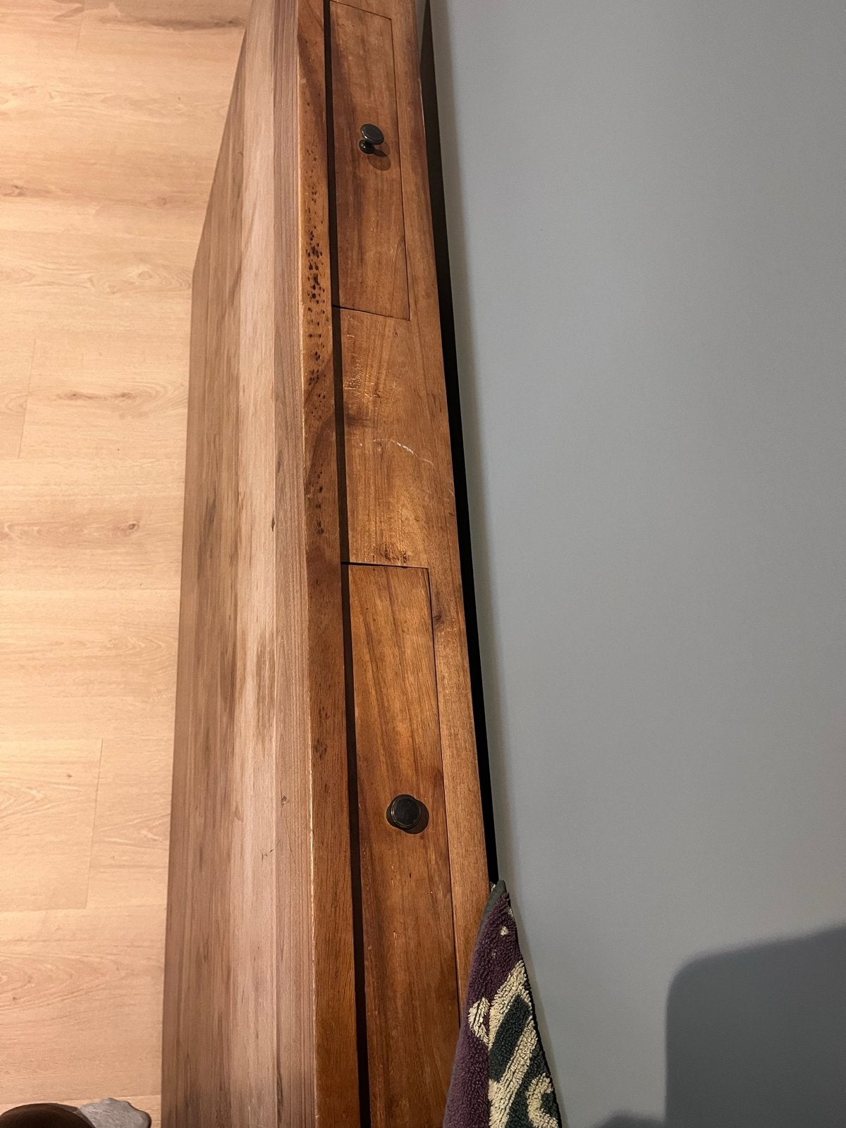 Houten eettafel met lades - tegen elk aannemelijk bod, Ophalen, Gebruikt, 50 tot 100 cm, 150 tot 200 cm