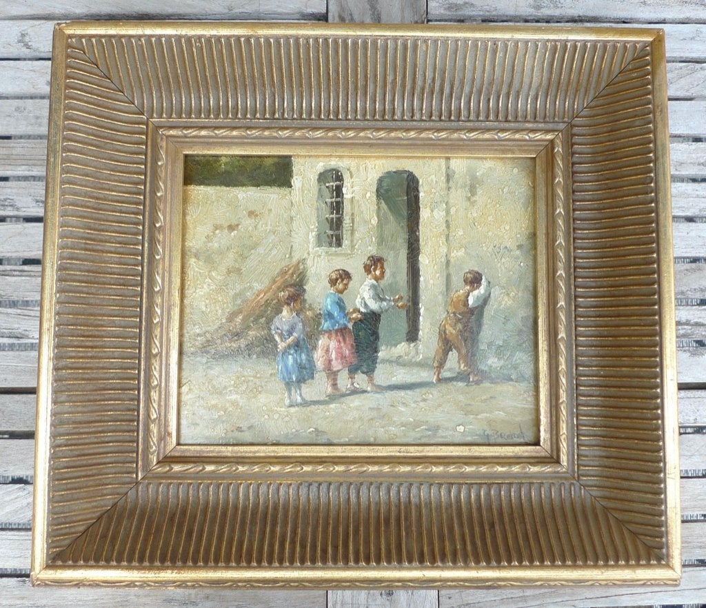 Jules Breton 19e eeuw oleverf op koper, Ophalen of Verzenden, Origineel werk