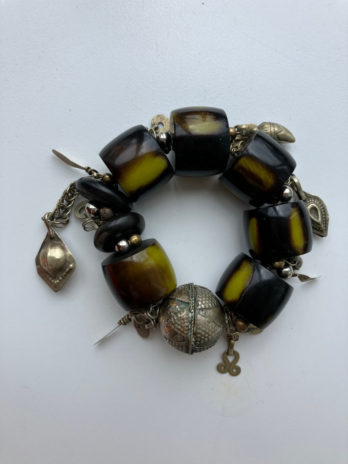 Boho armband hout, Verzenden, Zo goed als nieuw, Bruin, Hout