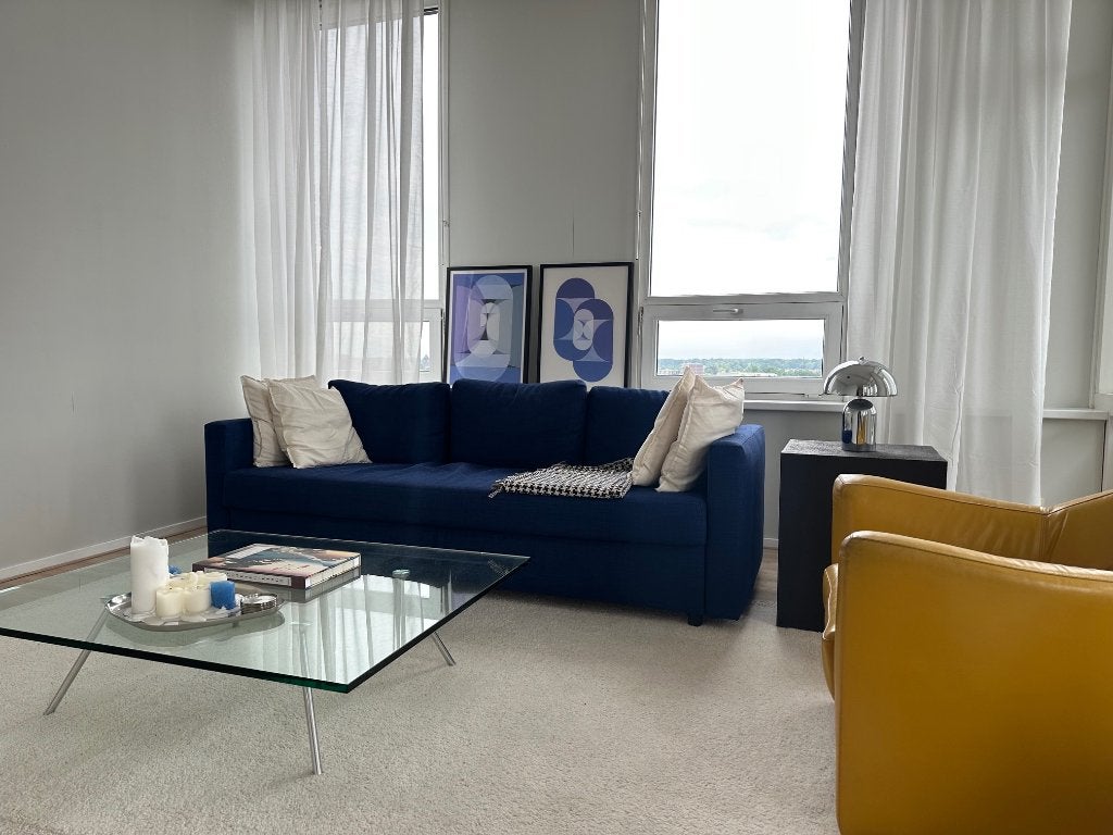 IKEA Friheten 3-zits slaapbank, Huis en Inrichting, Slaapkamer | Slaapbanken, Ophalen, Gebruikt, Blauw, Tweepersoons