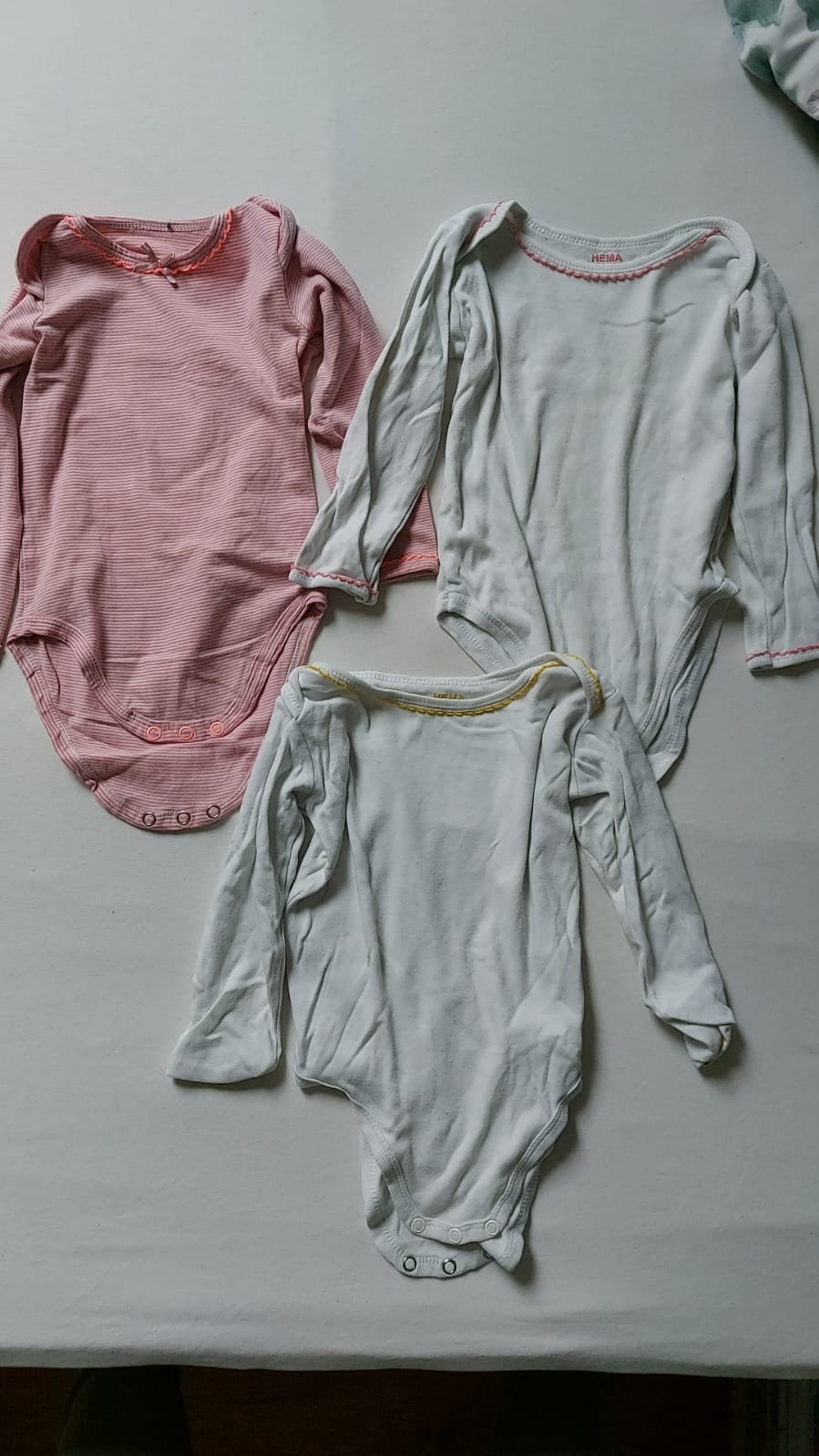 3 Rompers maat 74 - Hema, Kinderen en Baby's, Ophalen of Verzenden, Gebruikt, Hema, Meisje