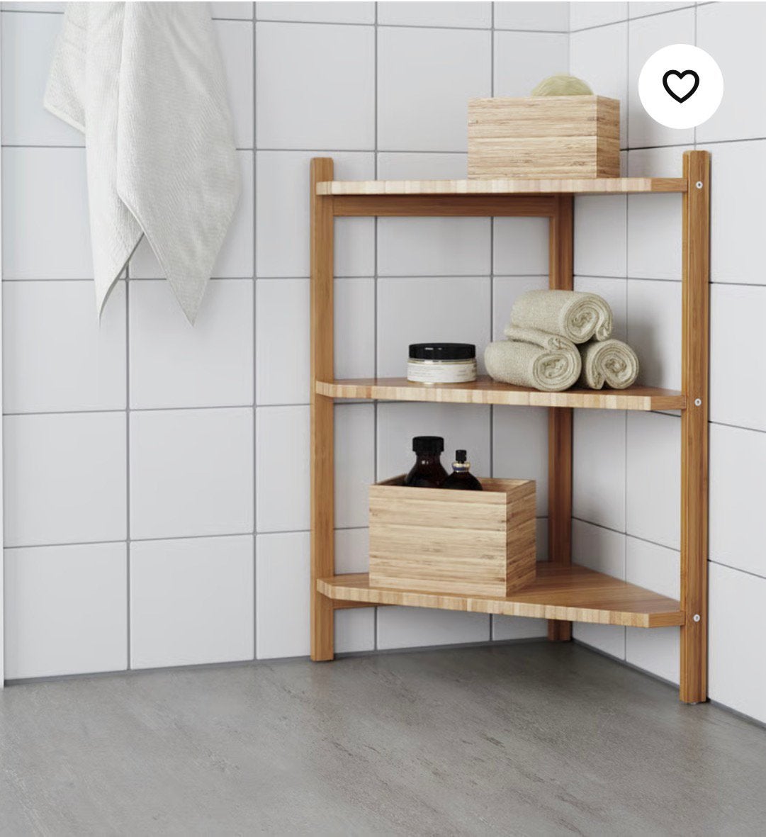 IKEA RÅGRUND badkamerrek bamboe x 4, Ophalen, Zo goed als nieuw