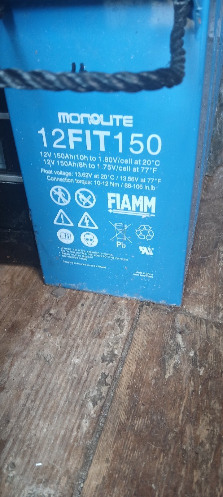Monolite 12FIT150 12V 150Ah FIAMM Accu Batterij, Ophalen of Verzenden, Gebruikt
