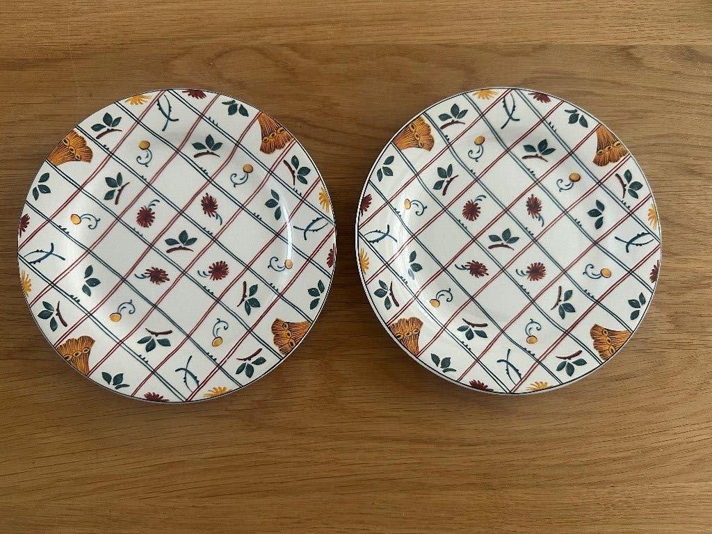 Gien 2 gebaksbordjes La cle des champs, Huis en Inrichting, Gebruikt, Overige merken, Ophalen of Verzenden, Bord(en)