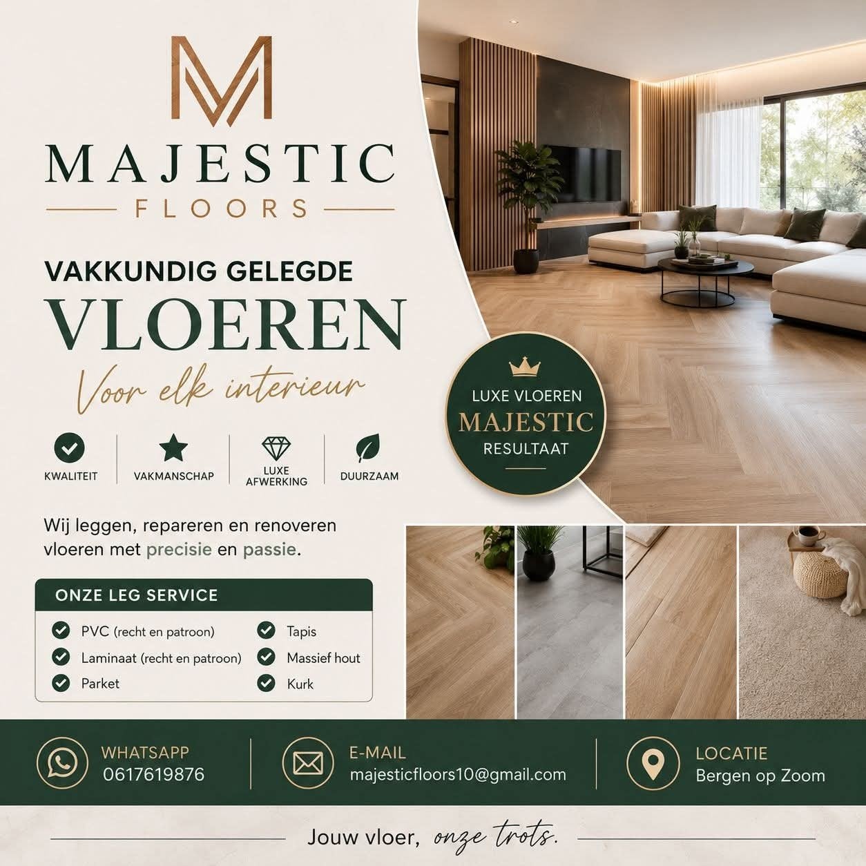 vloerenlegger/ parketteur  / laminaat/ pvc, Ophalen of Verzenden