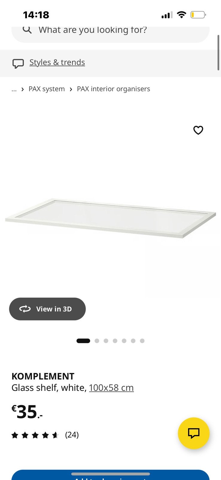 Nieuw in doos- glazen plaat IKEA, Ophalen, Nieuw, 50 tot 100 cm, Glas