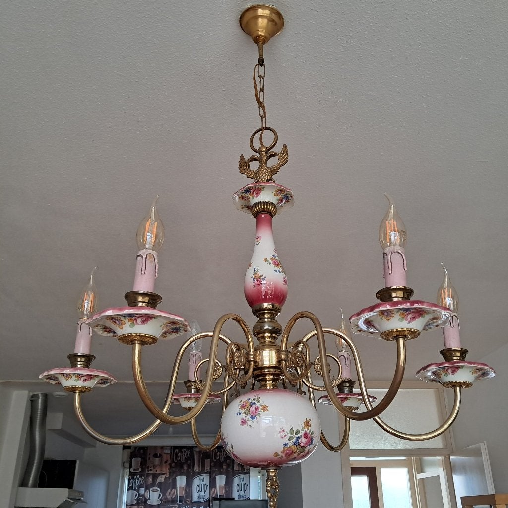 Vintage Italiaanse kroonluchter, Huis en Inrichting, Lampen | Kroonluchters, Gebruikt, Ophalen