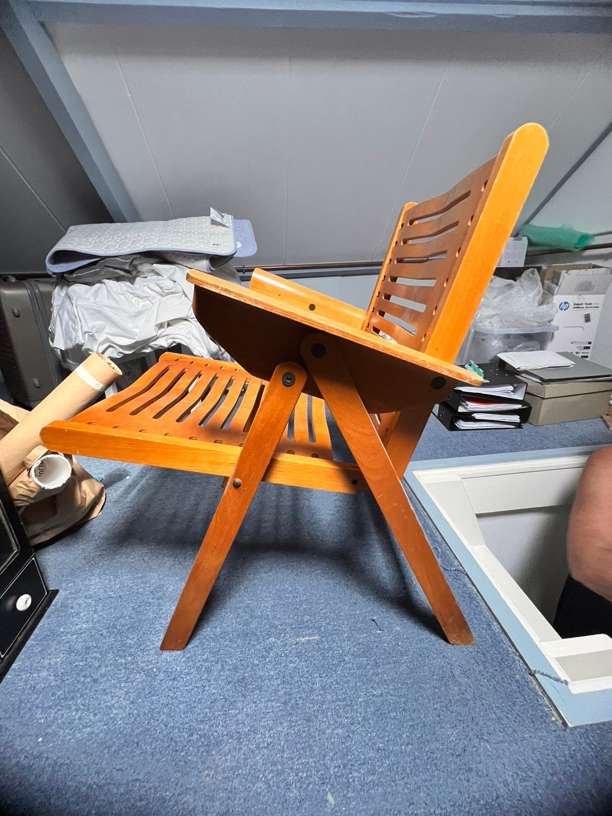 Set Vintage Rex Klapstoelen Niko Kralj 1 Goede + 1 Opknapper, Ophalen, Gebruikt, Twee, Bruin