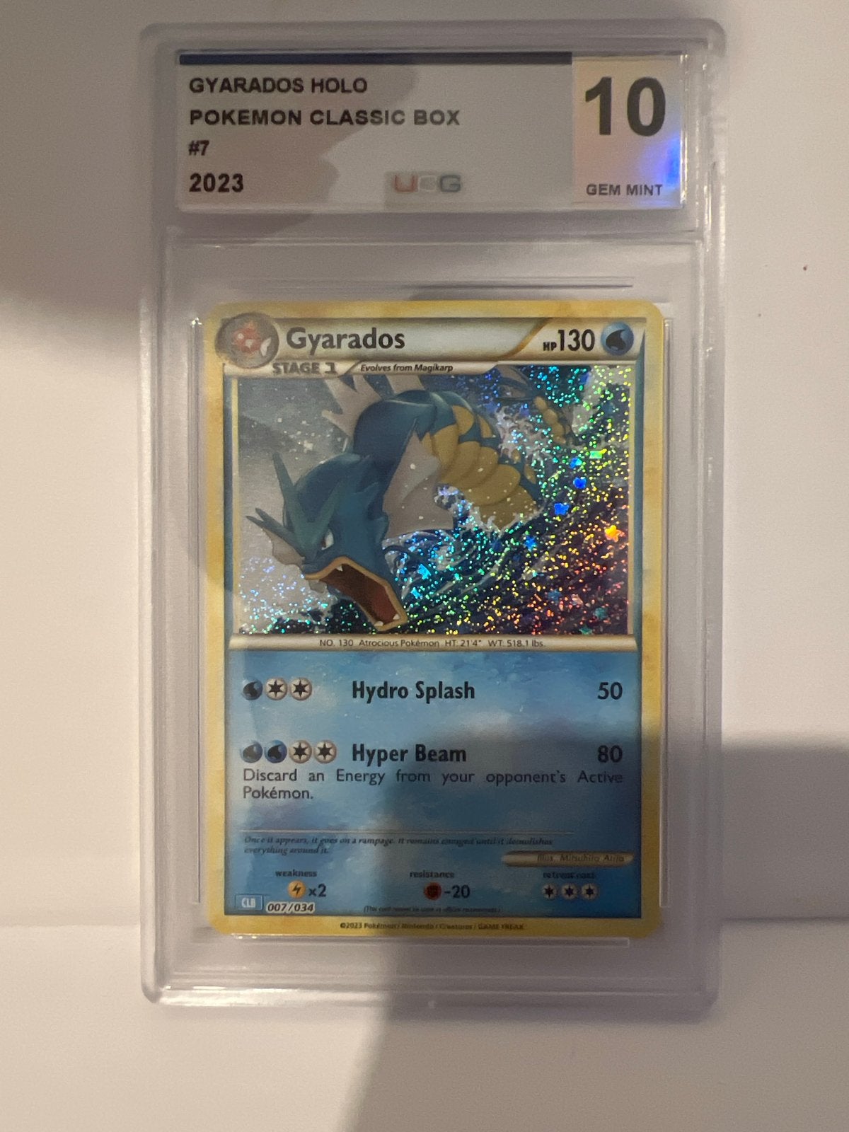 Gyarados Holo Pokemon Classic Box UCG 10 Gem Mint‼️, Ophalen of Verzenden, Nieuw, Losse kaart, Foil