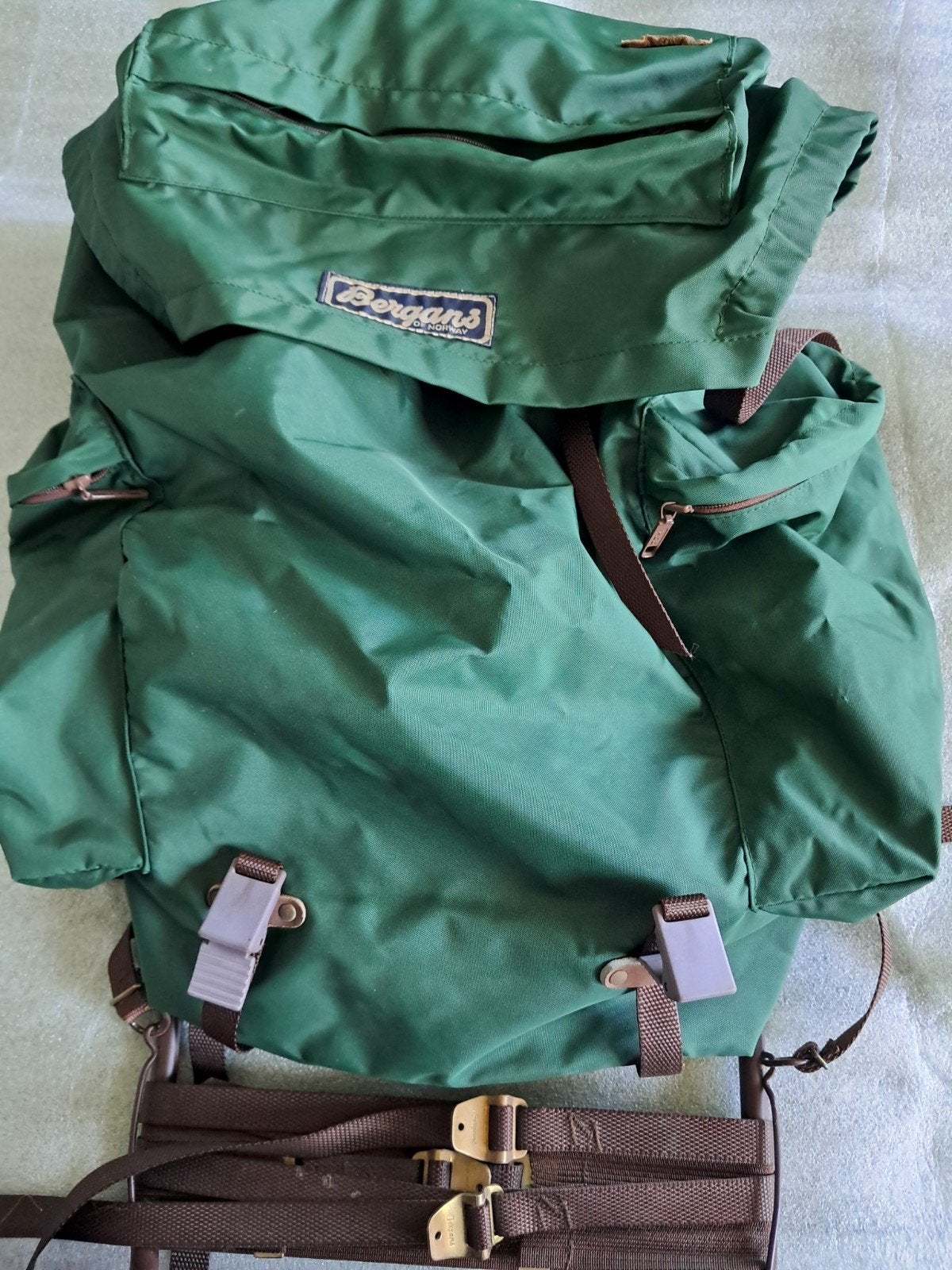 Vintage Bergans rugzak met extern frame - Groen, Ophalen, Gebruikt, Rugzak