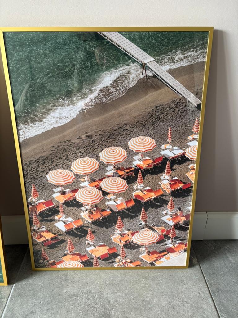 Schilderiij met goudkleurige lijst, Ophalen, Zo goed als nieuw, Schilderij, Minder dan 50 cm