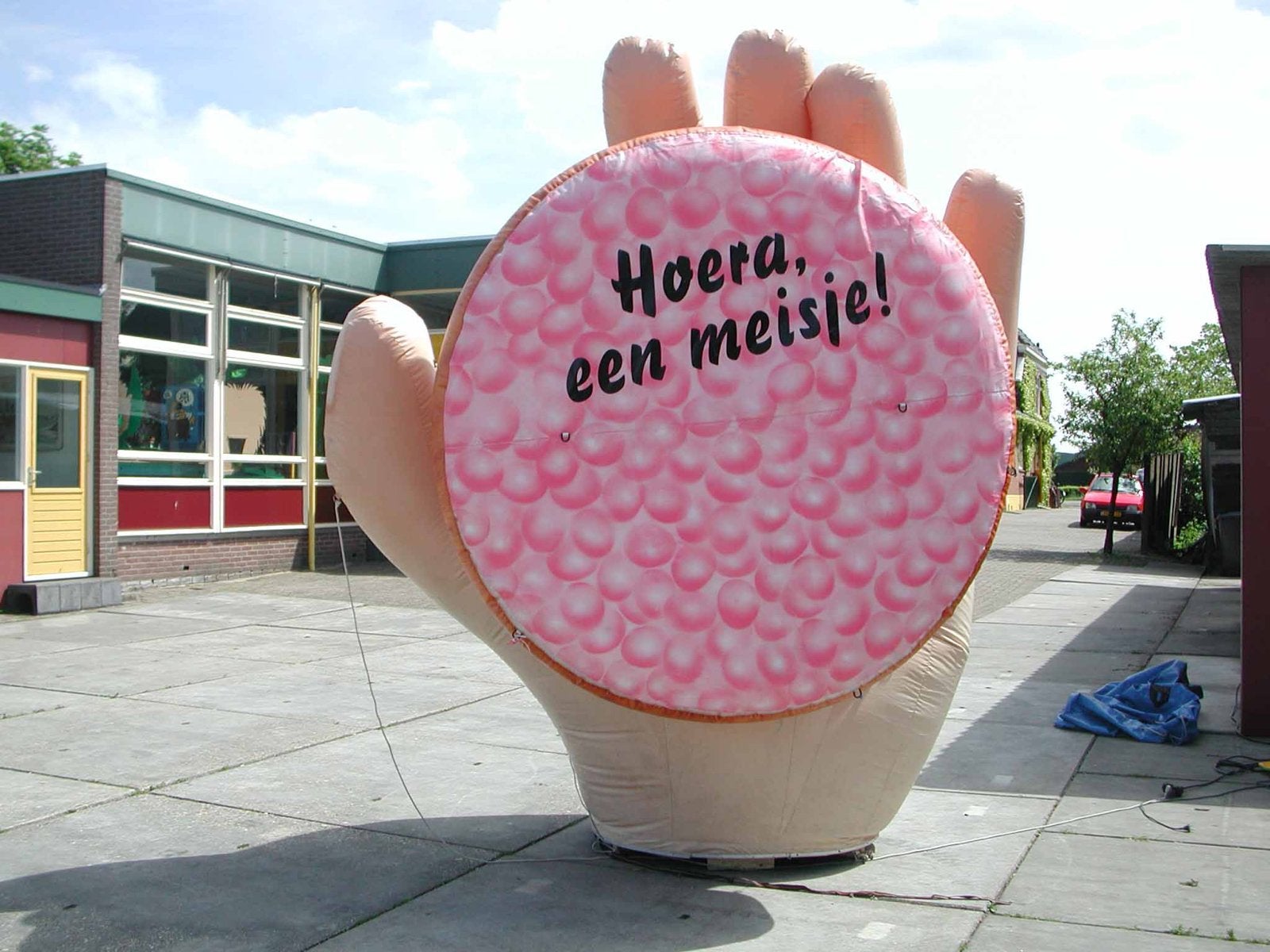 Opblaasbare Geboorte Beschuit met Muisjes Jongen/Meisje, Ophalen, Zo goed als nieuw, Geboortebord