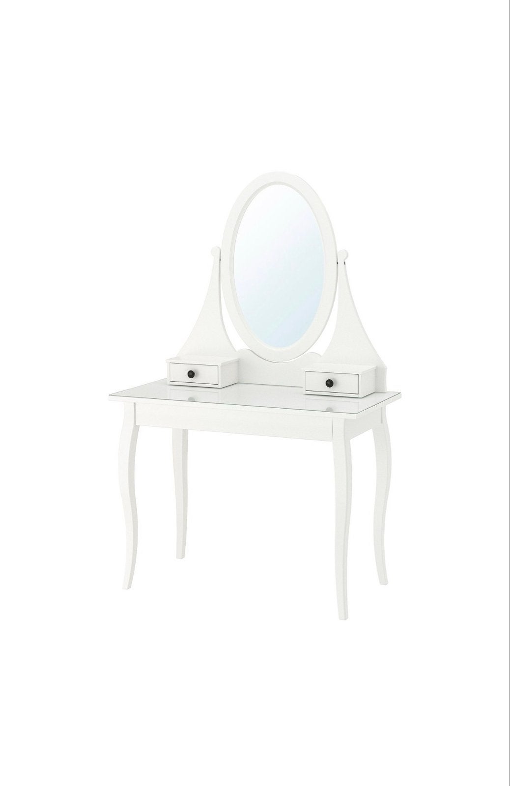 Witte kaptafel met spiegel en lades hemnes, Ophalen of Verzenden, Gebruikt, Hout, 100 tot 150 cm