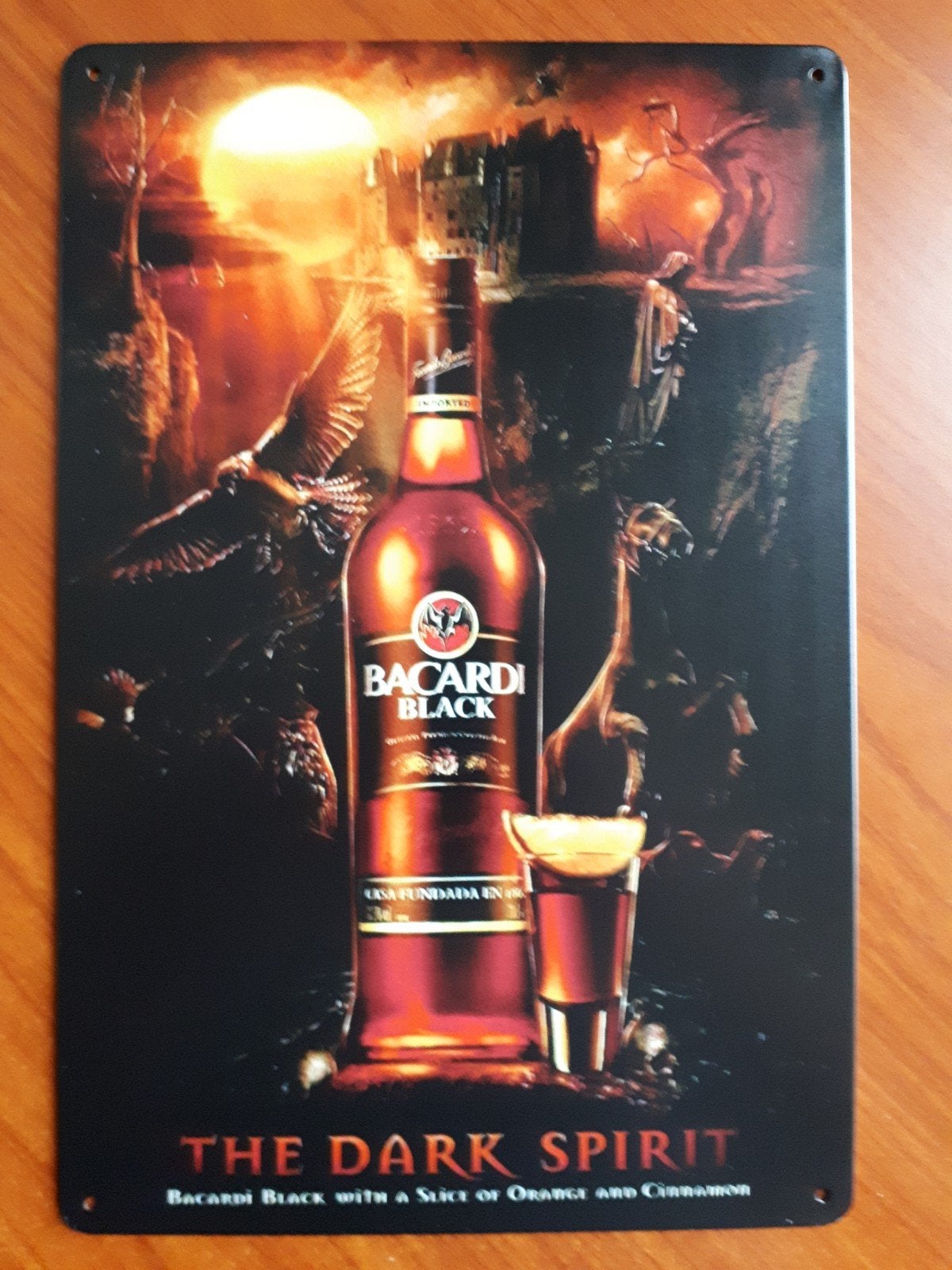 Bacardi 20x30 cm Metalen Reclamebord, Verzamelen, Ophalen of Verzenden, Nieuw, Reclamebord