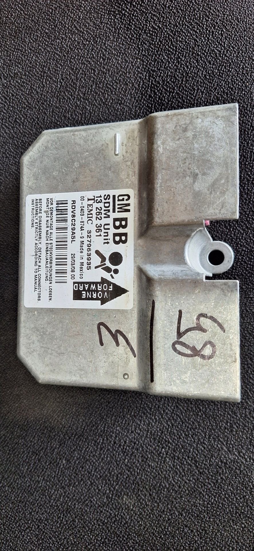 Originele Airbag Stuurmodule SDM Unit GM Opel TEMIC - 132623, Gebruikt, -, -, Opel