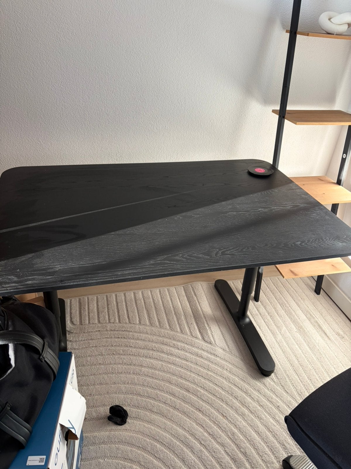 Zwart bureau hout ikea 80x120cm, Ophalen, Gebruikt