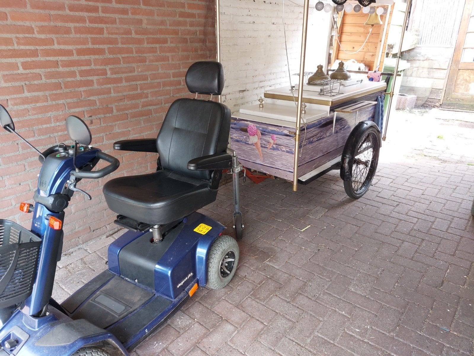 Unieke ijscokar met scooter - perfect voor evenementen!, Ophalen of Verzenden