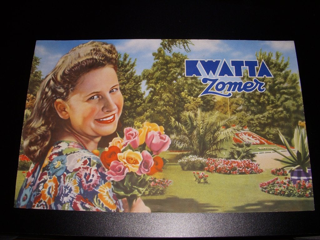 Reclameposter van KWATTA chocolade '' ZOMER '', Ophalen of Verzenden, Gebruikt, Reclamebord