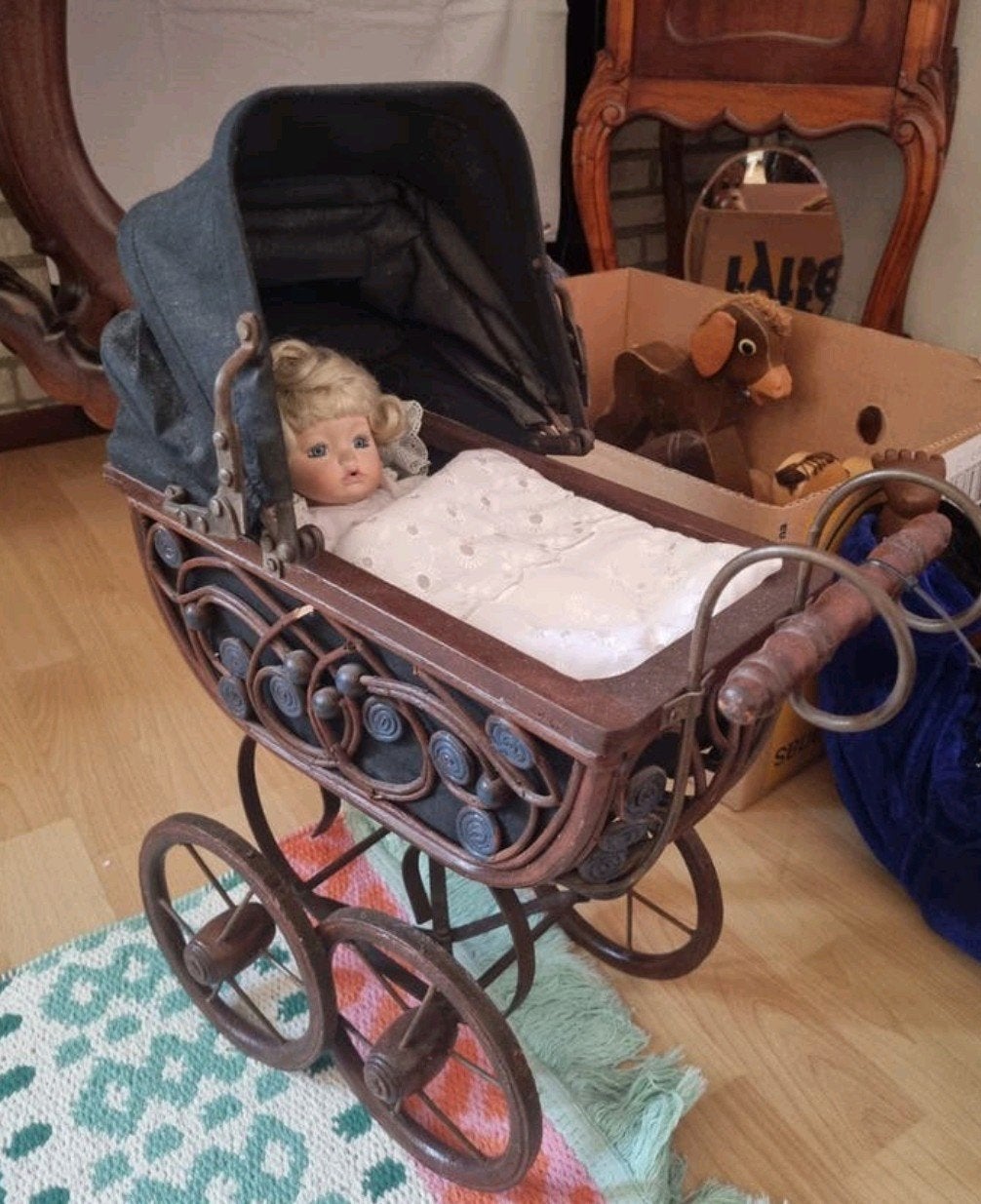 Poppenwagen klein, Ophalen