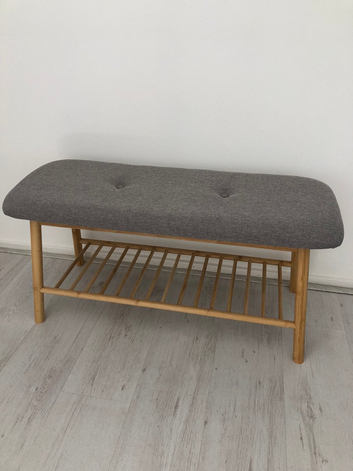 Bamboe bankje, Huis en Inrichting, Banken | Voetenbanken en Poefen, Ophalen, Minder dan 50 cm, 125 cm of meer, Zo goed als nieuw