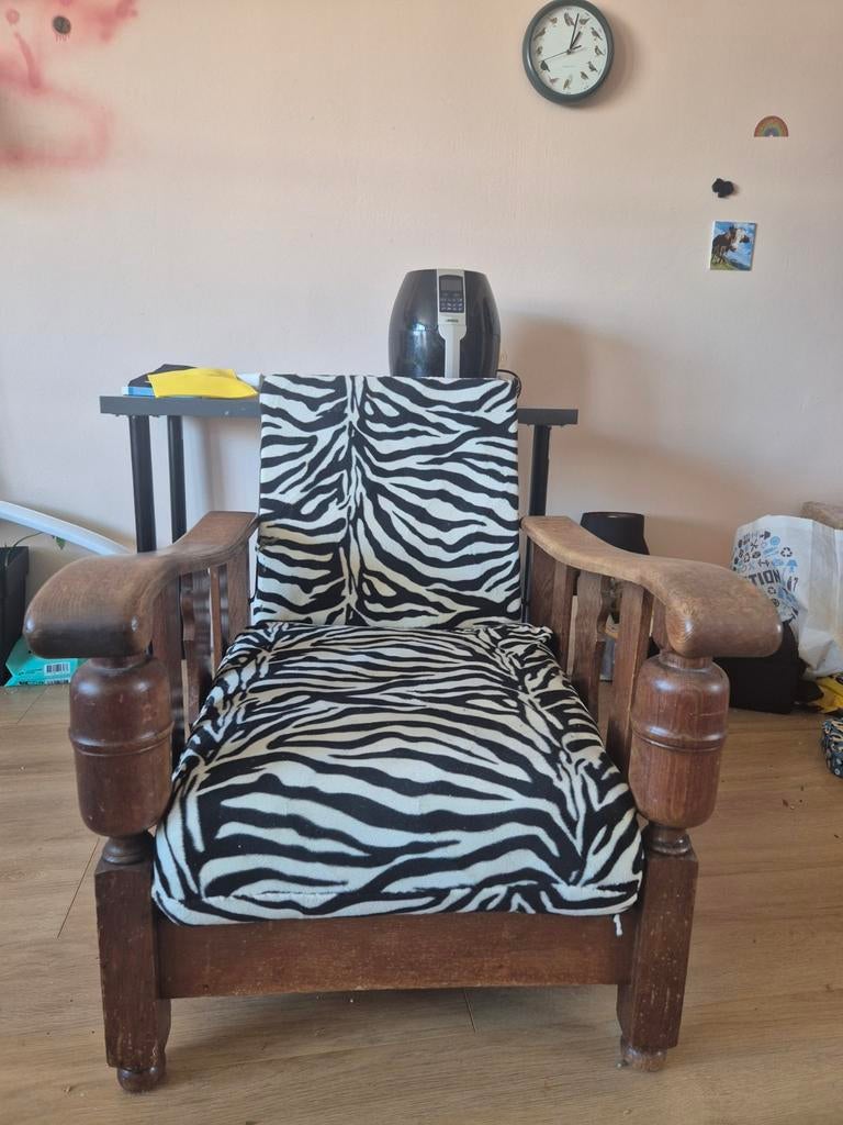 Zebra stoel, Huis en Inrichting, Fauteuils, Ophalen, Gebruikt, 75 tot 100 cm, Stof