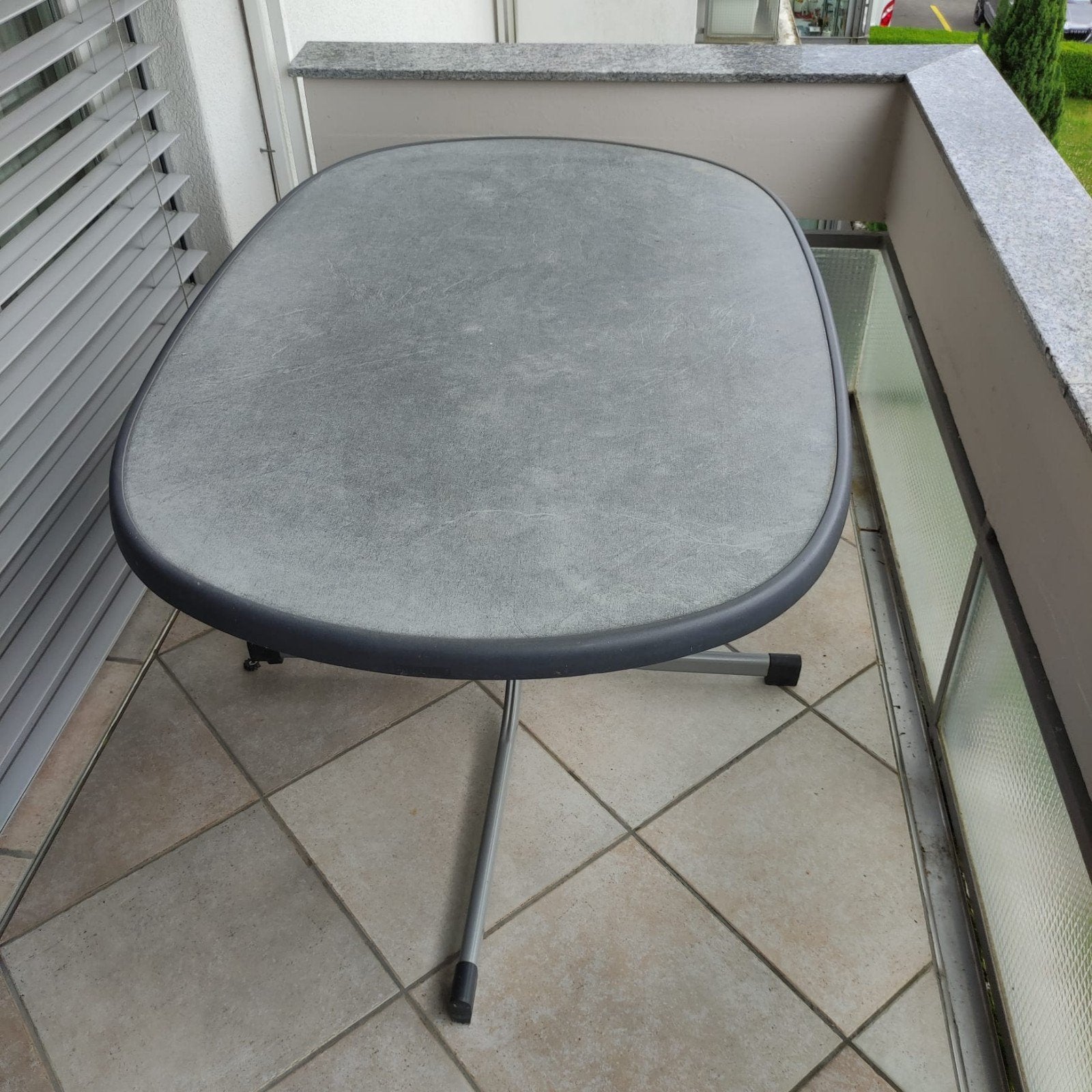 SIEGER Mecalit tuintafel ovaal 135 x 85 cm – inklapbaar, Ophalen, Rechthoekig