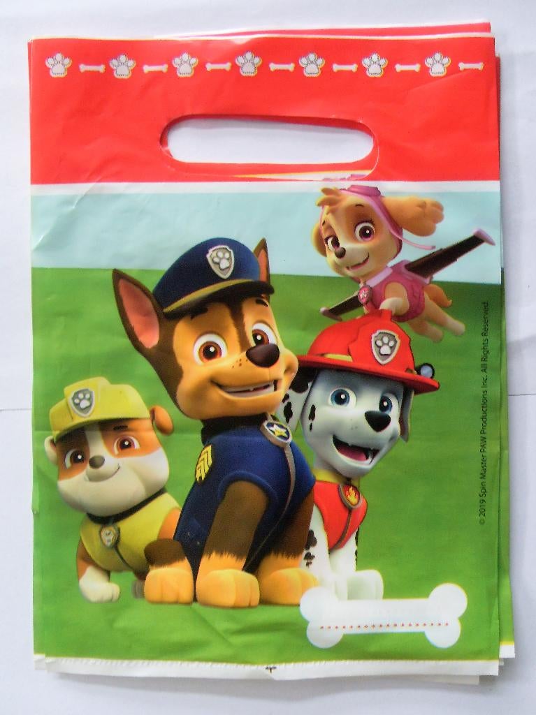 Paw Patrol uitdeelzakjes / traktatie tasje / 5 stuks, Ophalen of Verzenden, Nieuw, Versiering, Verjaardag