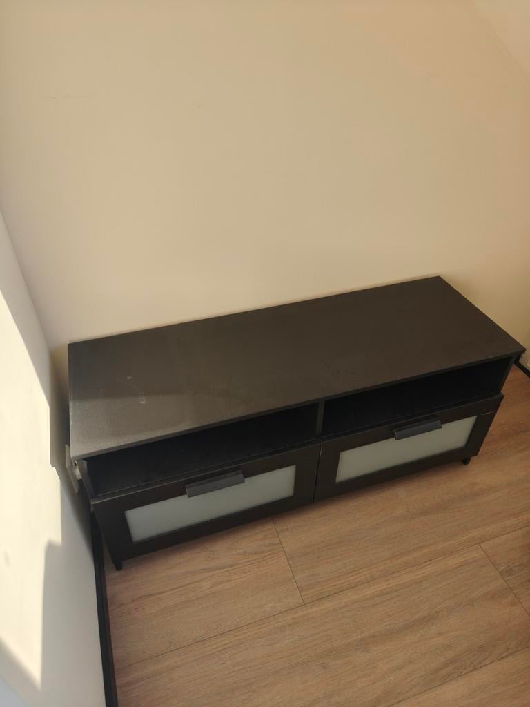 IKEA Brimnes TV meubel, zwart, 120x41x53 cm, Ophalen, Gebruikt, 150 tot 200 cm, Minder dan 100 cm