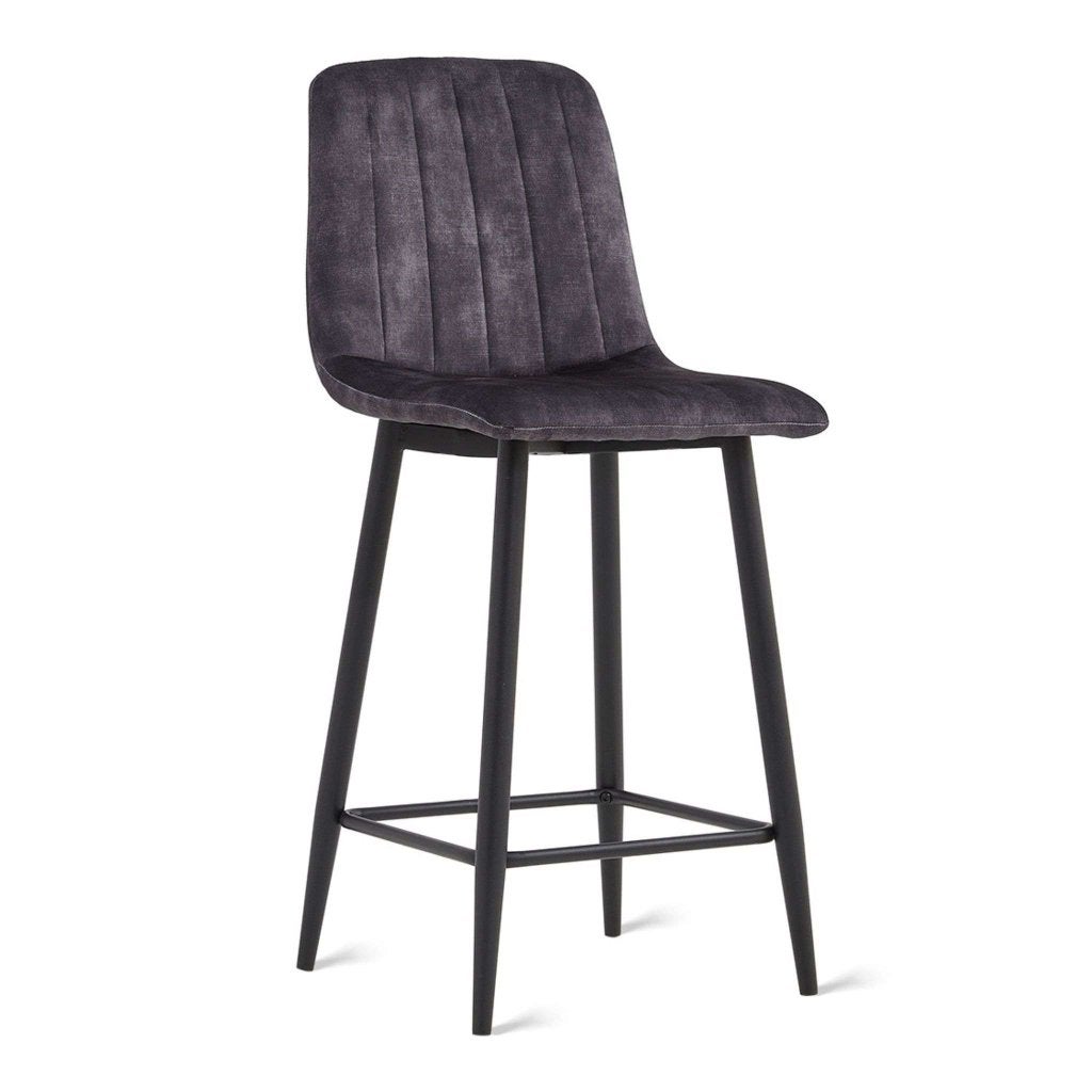 -50% Showroommodel 4x Barkruk Jax – Velvet Antraciet, Huis en Inrichting, Barkrukken, Niet ingevuld, Niet ingevuld, Nieuw, Ophalen of Verzenden