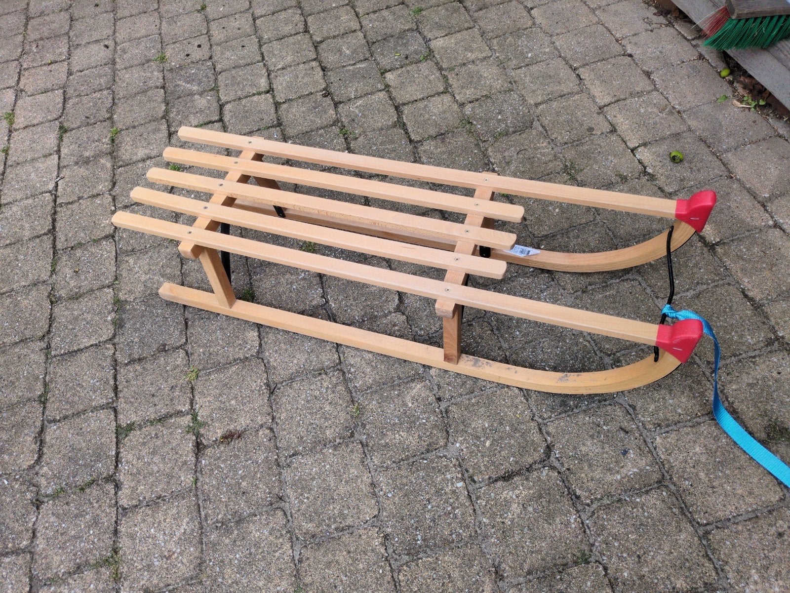 Houten slee met trekkoord, Kinderen en Baby's, Speelgoed | Buiten | Sleeën, Ophalen of Verzenden