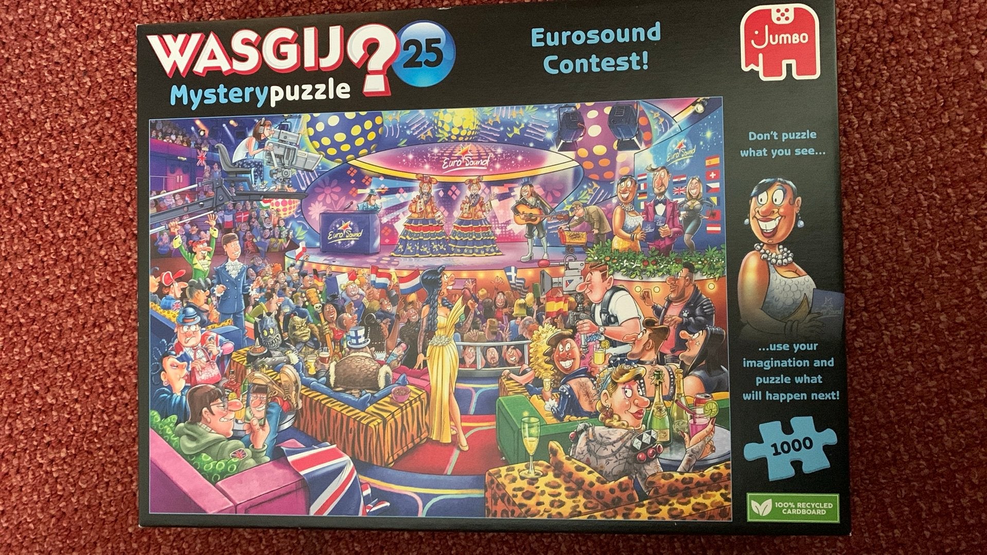 Jumbo puzzel WasGij? 25 Eurosound Contest, Ophalen of Verzenden, 500 t/m 1500 stukjes, Gebruikt, Legpuzzel