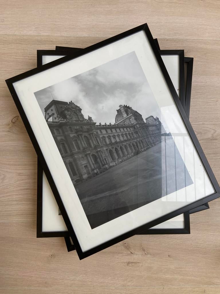 5x Zwarte fotolijsten - circa. 40x50 cm, Ophalen, Zo goed als nieuw