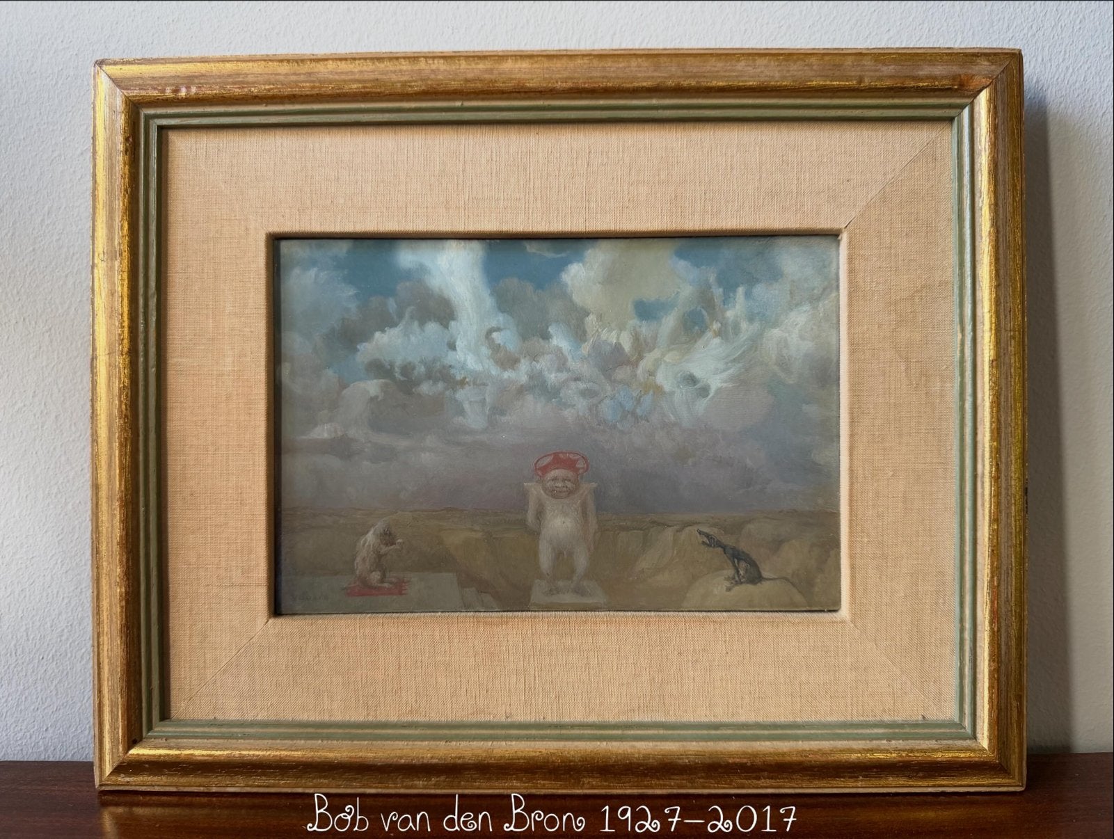 Bob van den Born - 'Standvastig' (1927-2017), Paneel, Surrealisme, Ophalen of Verzenden, Gesigneerd