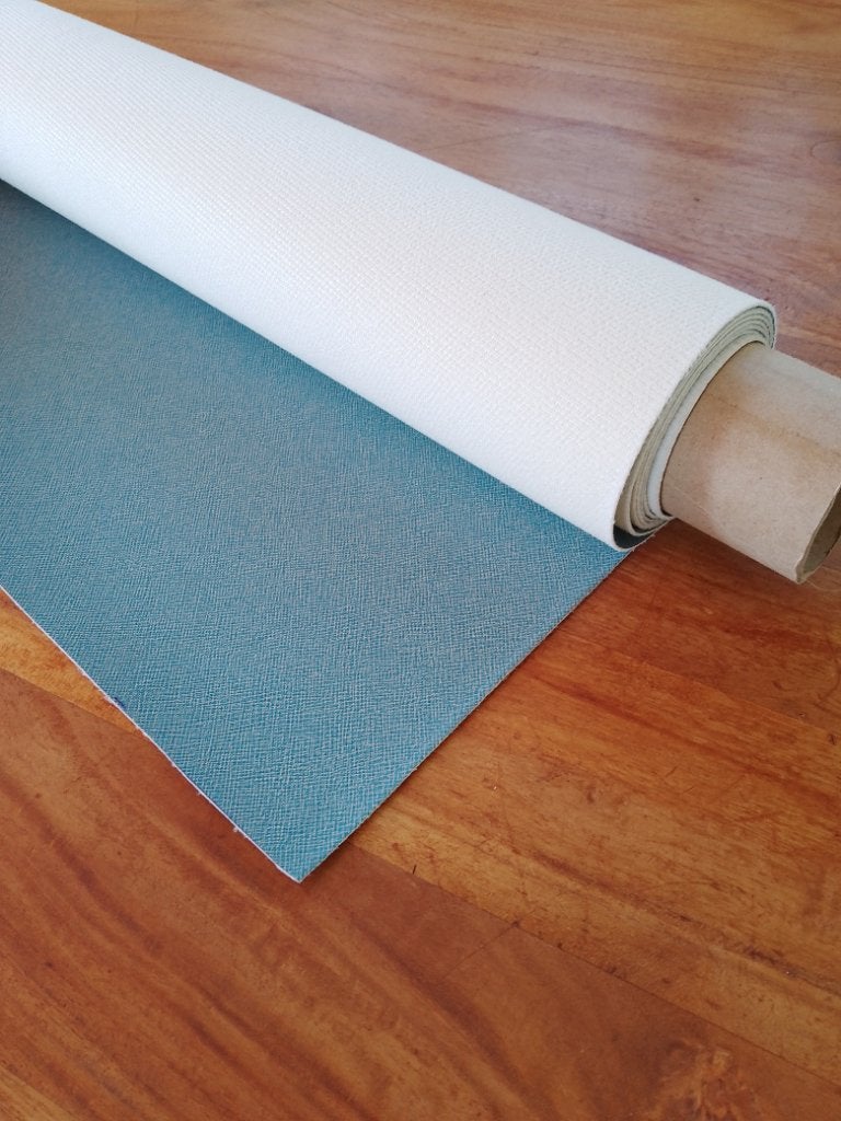 Meubel vinyl - reststuk op rol, Huis en Inrichting, Stoffering | Vloerbedekking, Ophalen, Blauw, Nieuw, Minder dan 5 m²