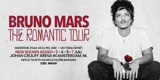 Bruno Mars zondag 05-07 2 kaarten 1e ring met goed zicht., Twee personen, Mei