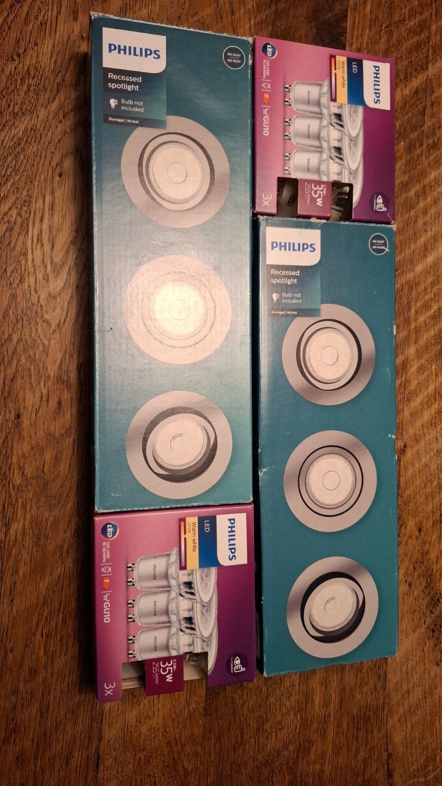 Philips Recessed Spotlights met GU10 LED Lampen (Nieuw), Zilver, GU10, LED, Nieuw