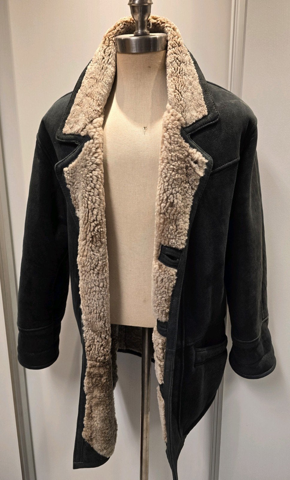 Heren lammy coat parka - maat L - lamsleer en lamsvacht, Ophalen of Verzenden, Gedragen, Maat 52/54 (L), Bruin