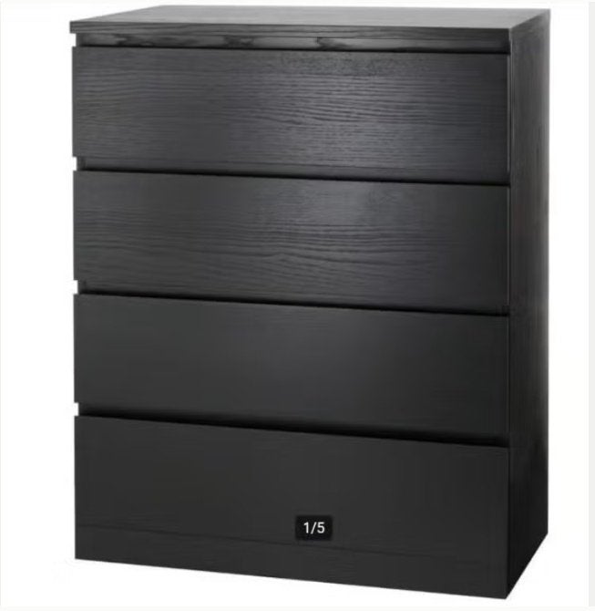 Ikea Malm ladekast 4 laden, Ophalen, Gebruikt, 50 tot 100 cm, 3 of 4 laden
