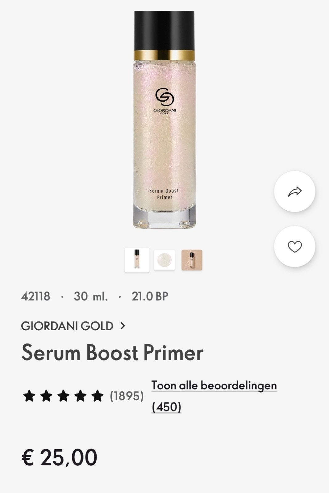 Oriflame Serum Boost Primer, Ophalen of Verzenden, Nieuw, Gehele gezicht