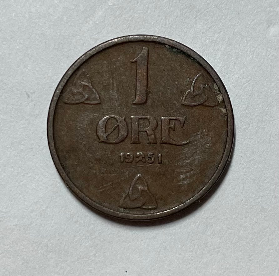 1 ore Noorwegen 1951, Ophalen of Verzenden