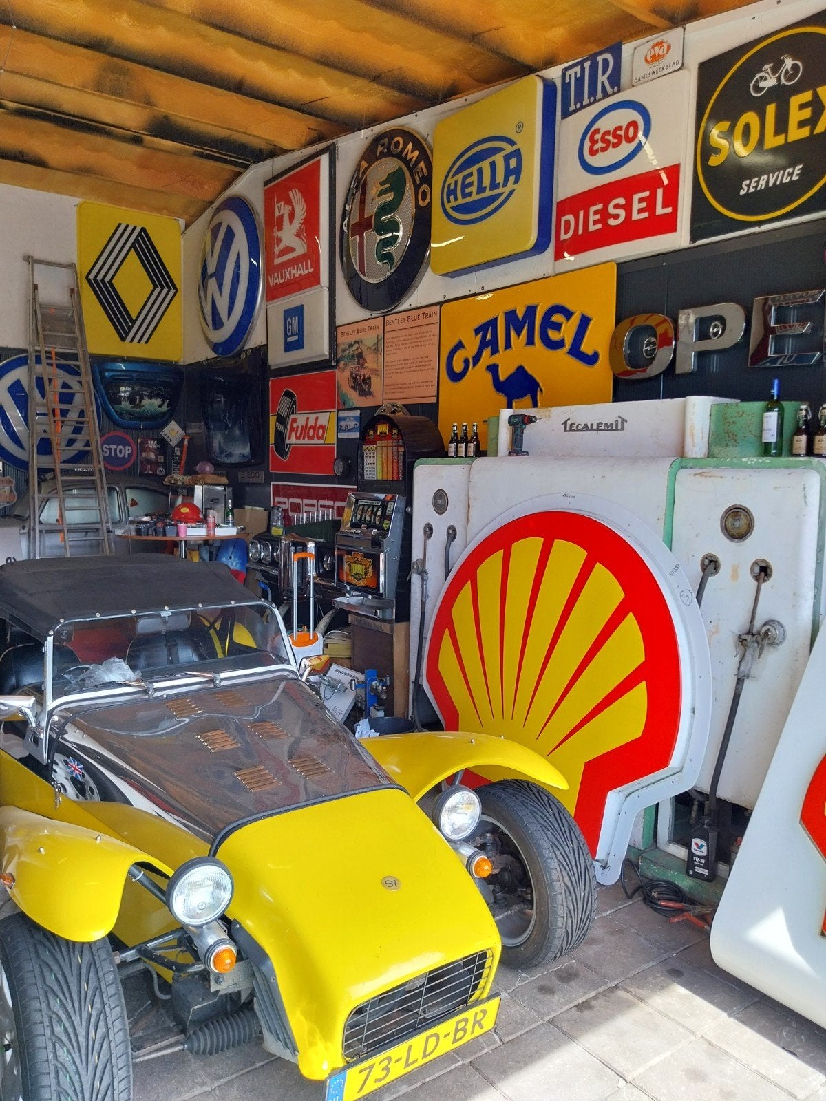 Groot Shell Reclamebord - Vintage Garage Decoratie, Ophalen, Gebruikt, Reclamebord